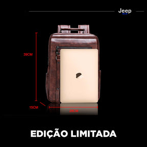 Mochila Masculina de Couro JEEP - Alta Capacidade