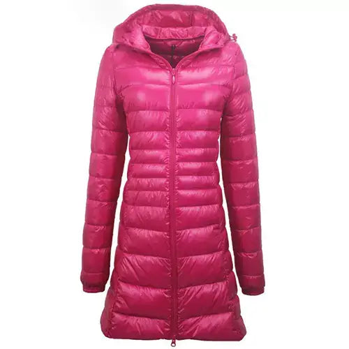 Casaco Feminino Sobretudo Puffer Pluma de Ganso - Portátil